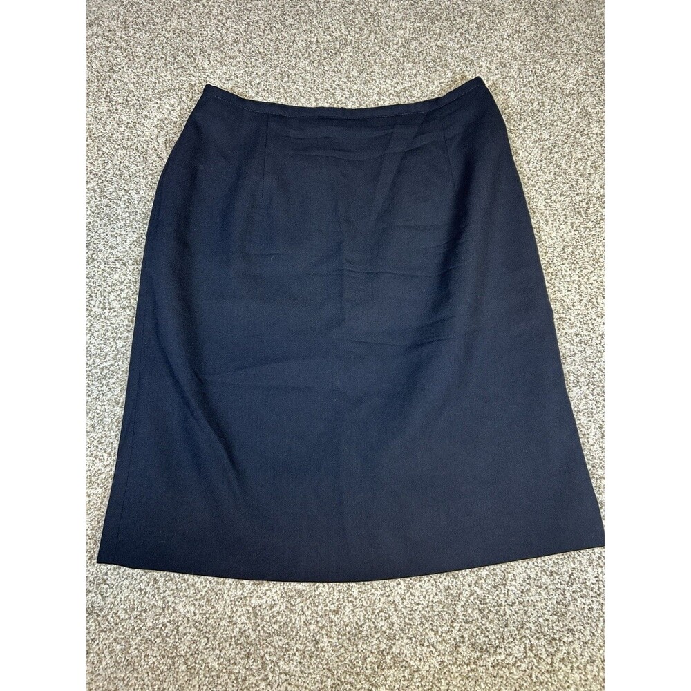 Vintage 90s ‎ Ralph Lauren Women's Skirt Navy 100% Wool Made in USA Size 10